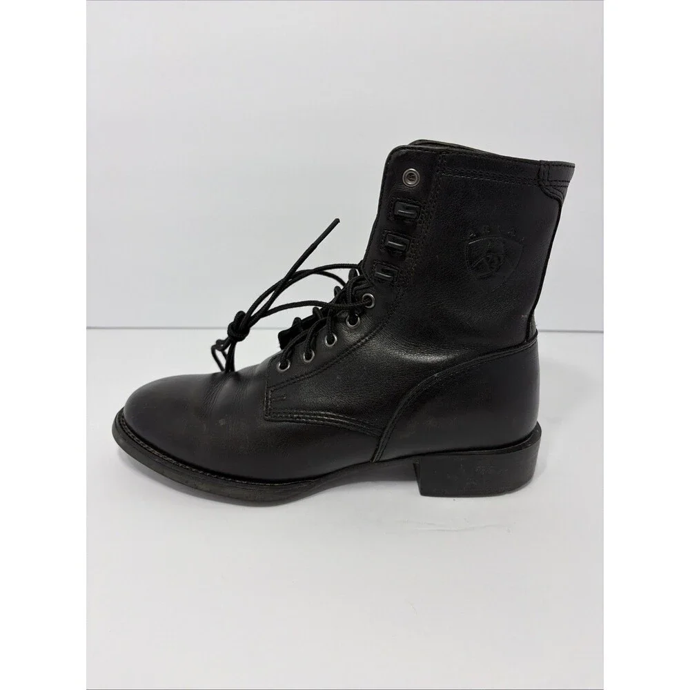 Ariat Black Heritage Leather Lace Up Style 32501 Size 7EE **Cigarette Smell